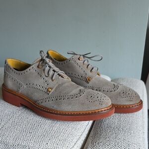 Gray Suede Men's Brogue Shoes